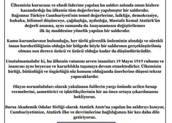 “Samsun’daki Atatürk Anıtı’na yapılan saldırıya karşı BAOB bileşenleri ortak bildirisidir”