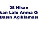 25 Nisan Volkan Lale Anma Günü Basın Açıklaması