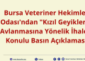 Bursa Veteriner Hekimler Odası’ndan “Kızıl Geyiklerin Avlanmasına Yönelik İhale” Konulu Basın Açıklaması