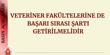 Veteriner Fakültelerine De Başarı Sırası Şartı Getirilmelidir- Basın Açıklaması