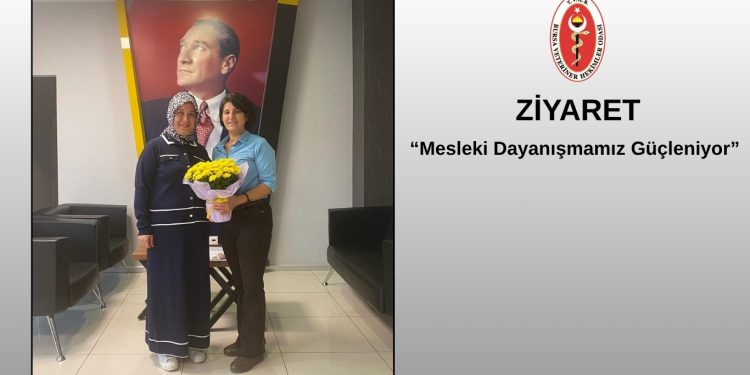 Veteriner Hekim Mine Göktürk’ün Bursa Veteriner Hekimler Odası 2026-2028 çalışma dönemi için kutlama ziyareti